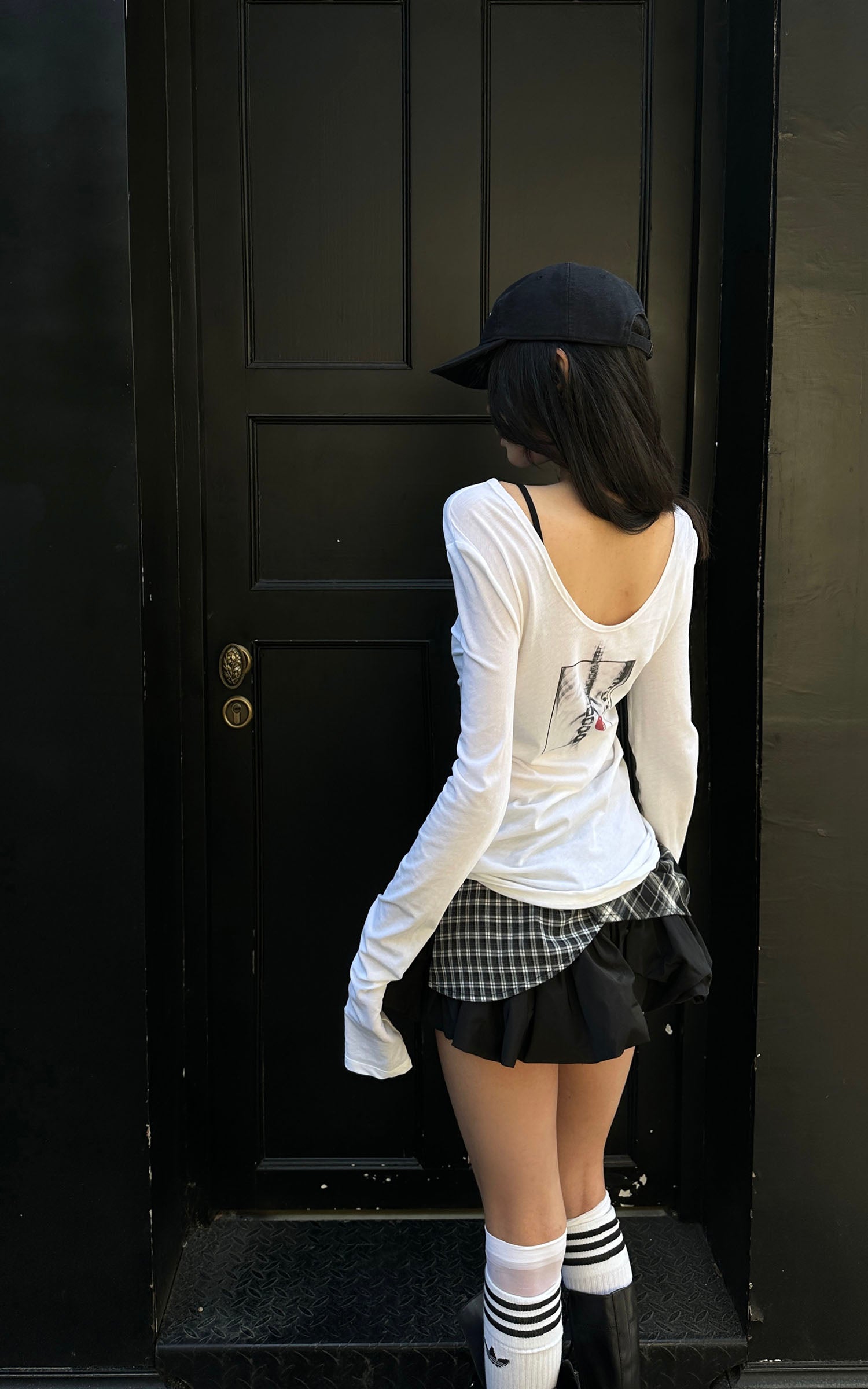 WARDEN EDGE デコンストラクテッドスリムフィットロングスリーブTシャツ