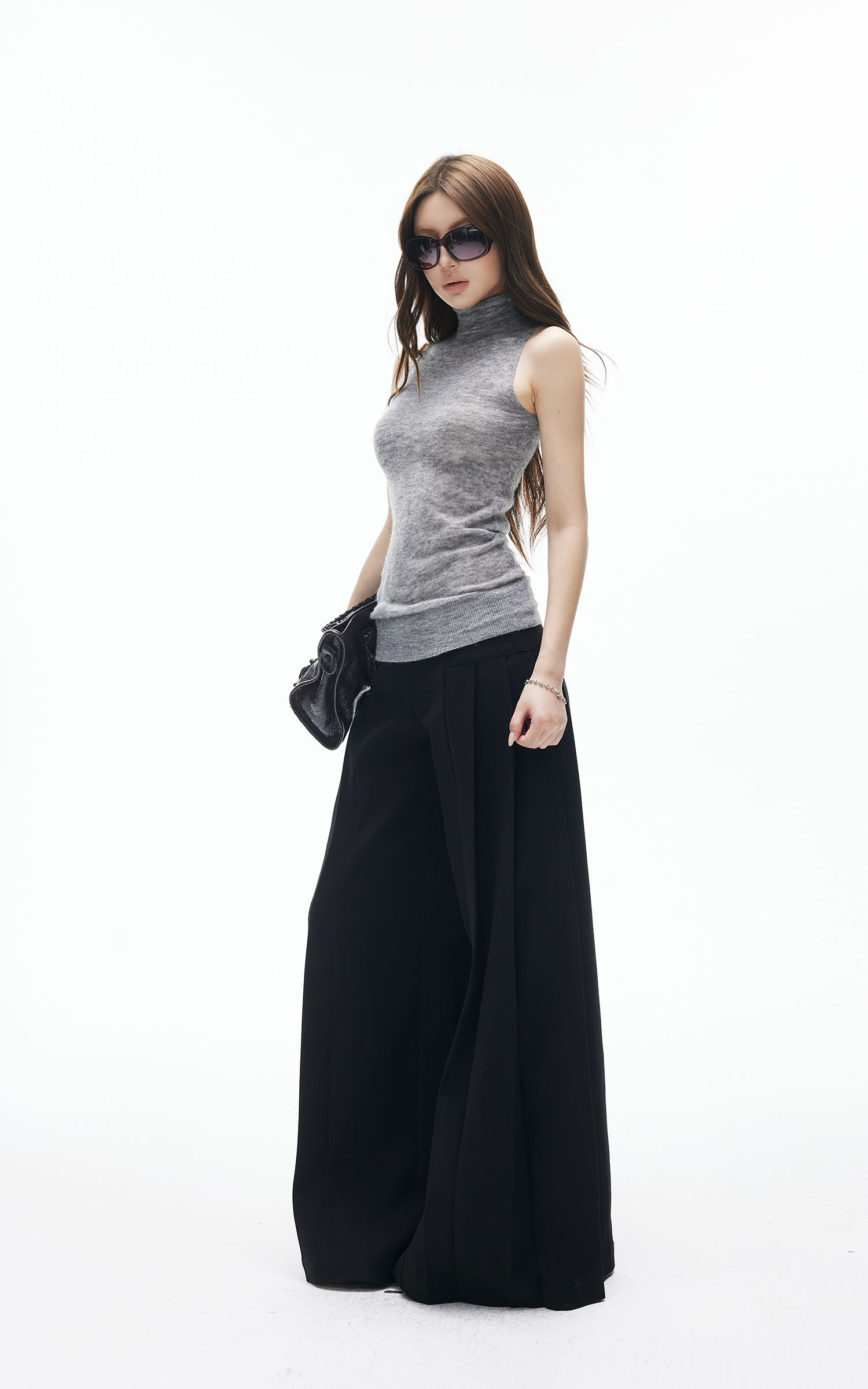 IAMXIAA High-Waisted Fluid Wide-Leg Trousers