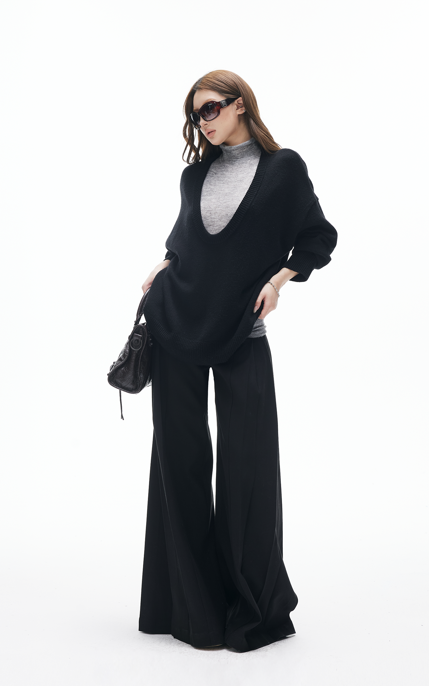 IAMXIAA High-Waisted Fluid Wide-Leg Trousers