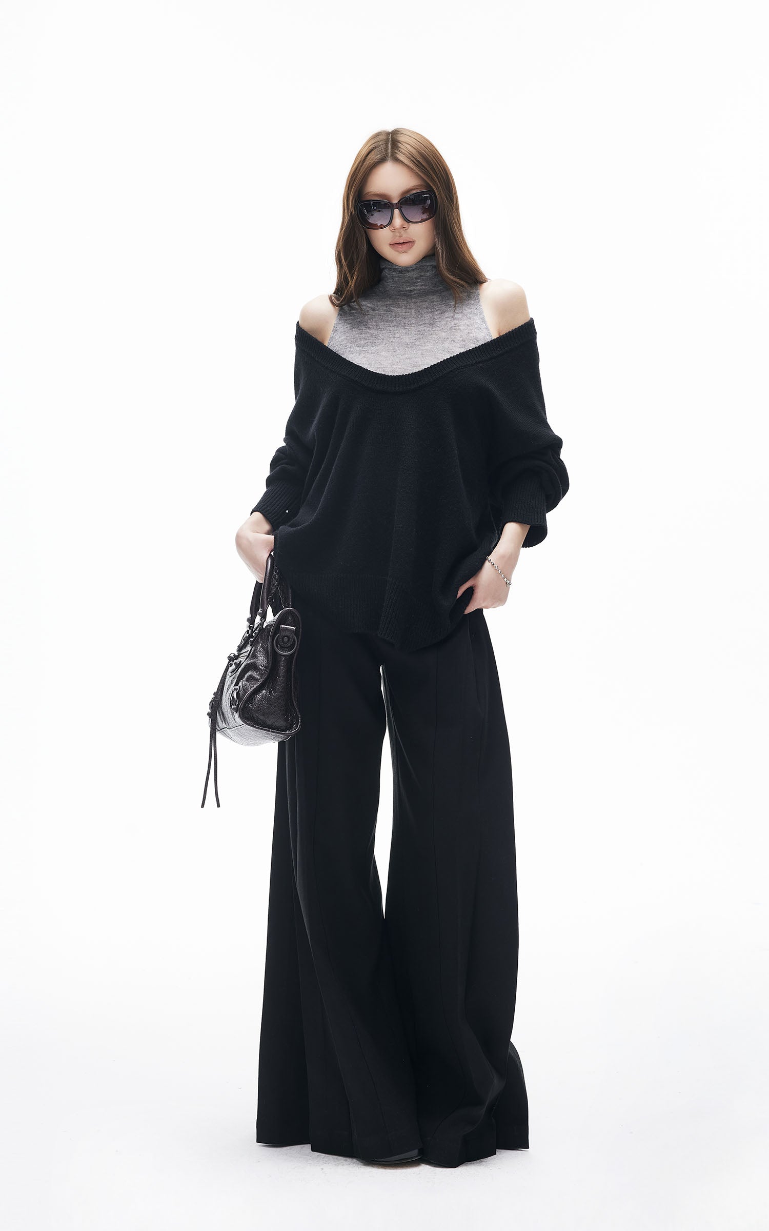 IAMXIAA High-Waisted Fluid Wide-Leg Trousers