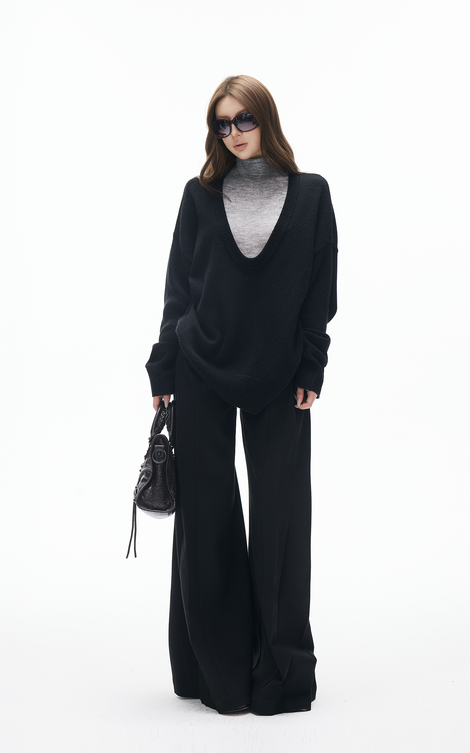 IAMXIAA High-Waisted Fluid Wide-Leg Trousers