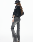 IAMXIAA Vintage Washed Grey Flared Denim Jeans
