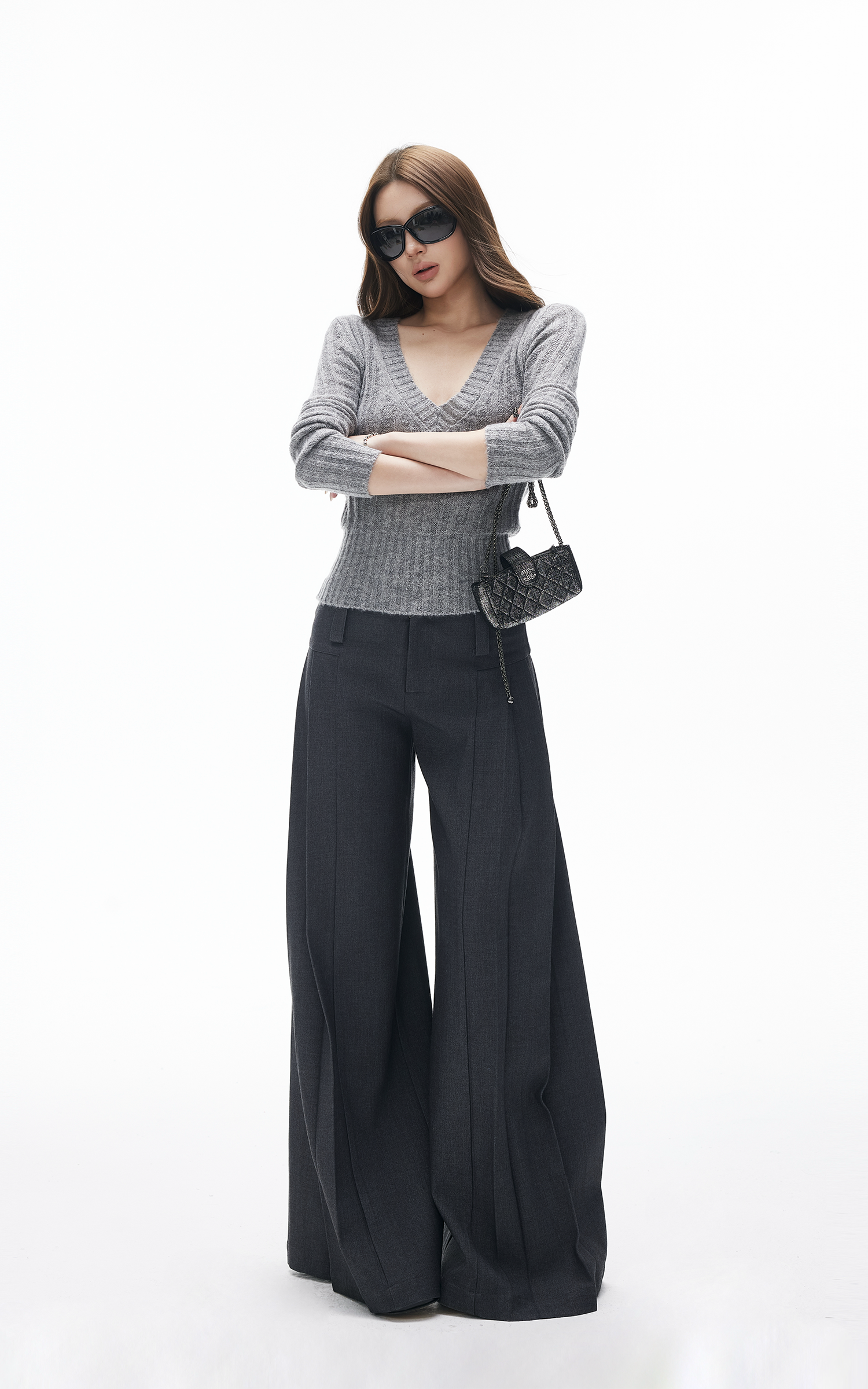 IAMXIAA High-Waisted Fluid Wide-Leg Trousers