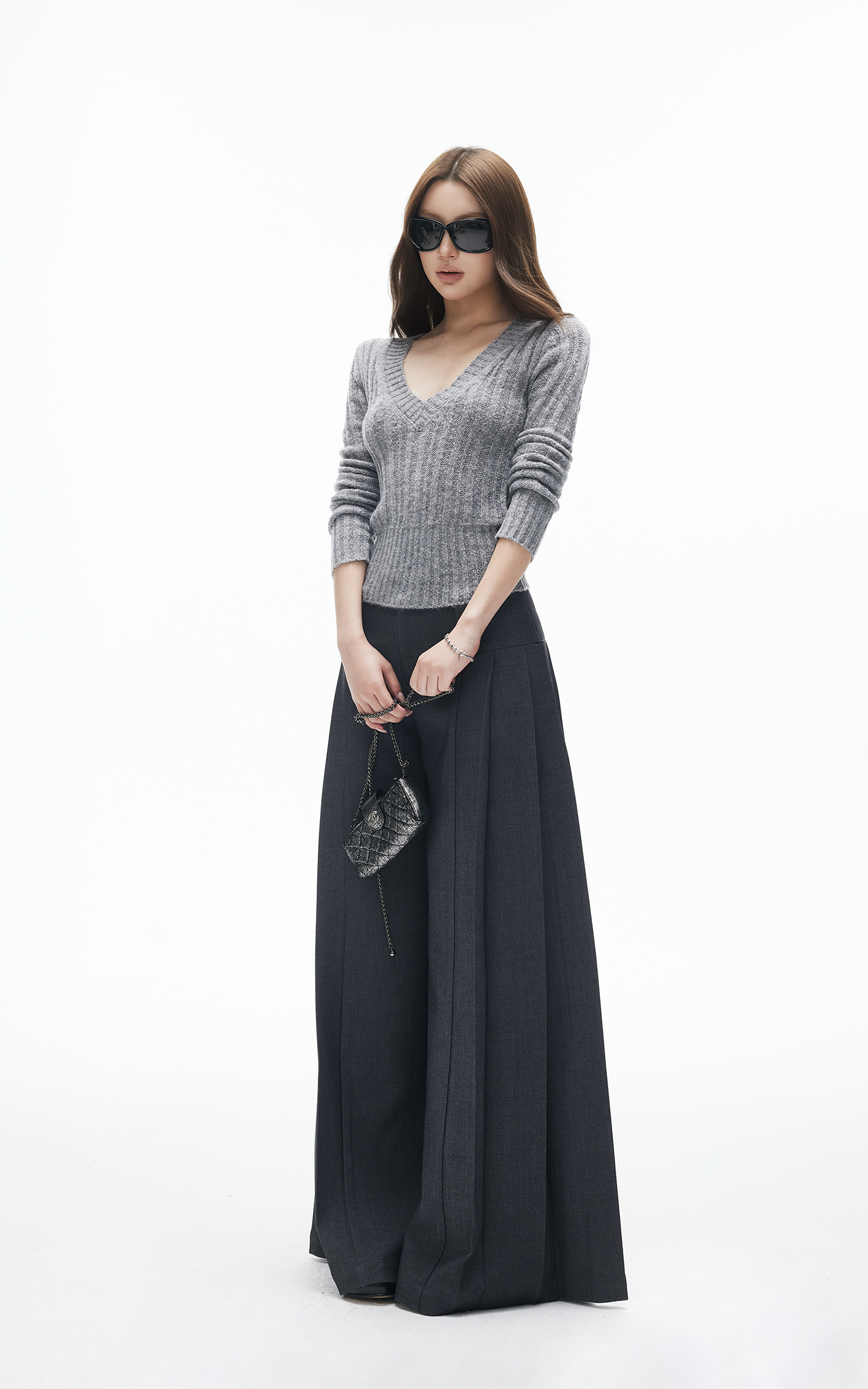 IAMXIAA High-Waisted Fluid Wide-Leg Trousers