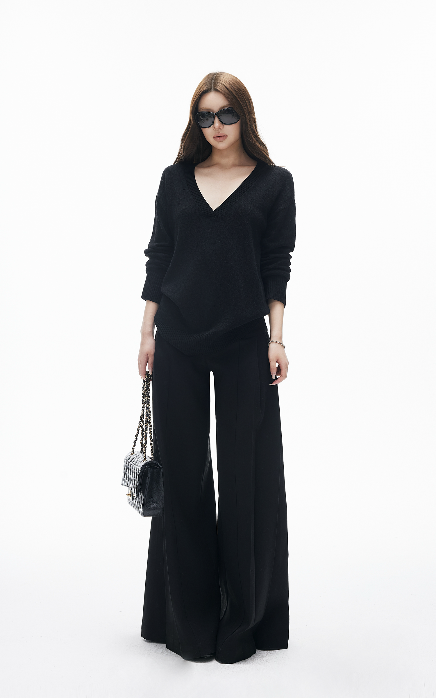 IAMXIAA High-Waisted Fluid Wide-Leg Trousers