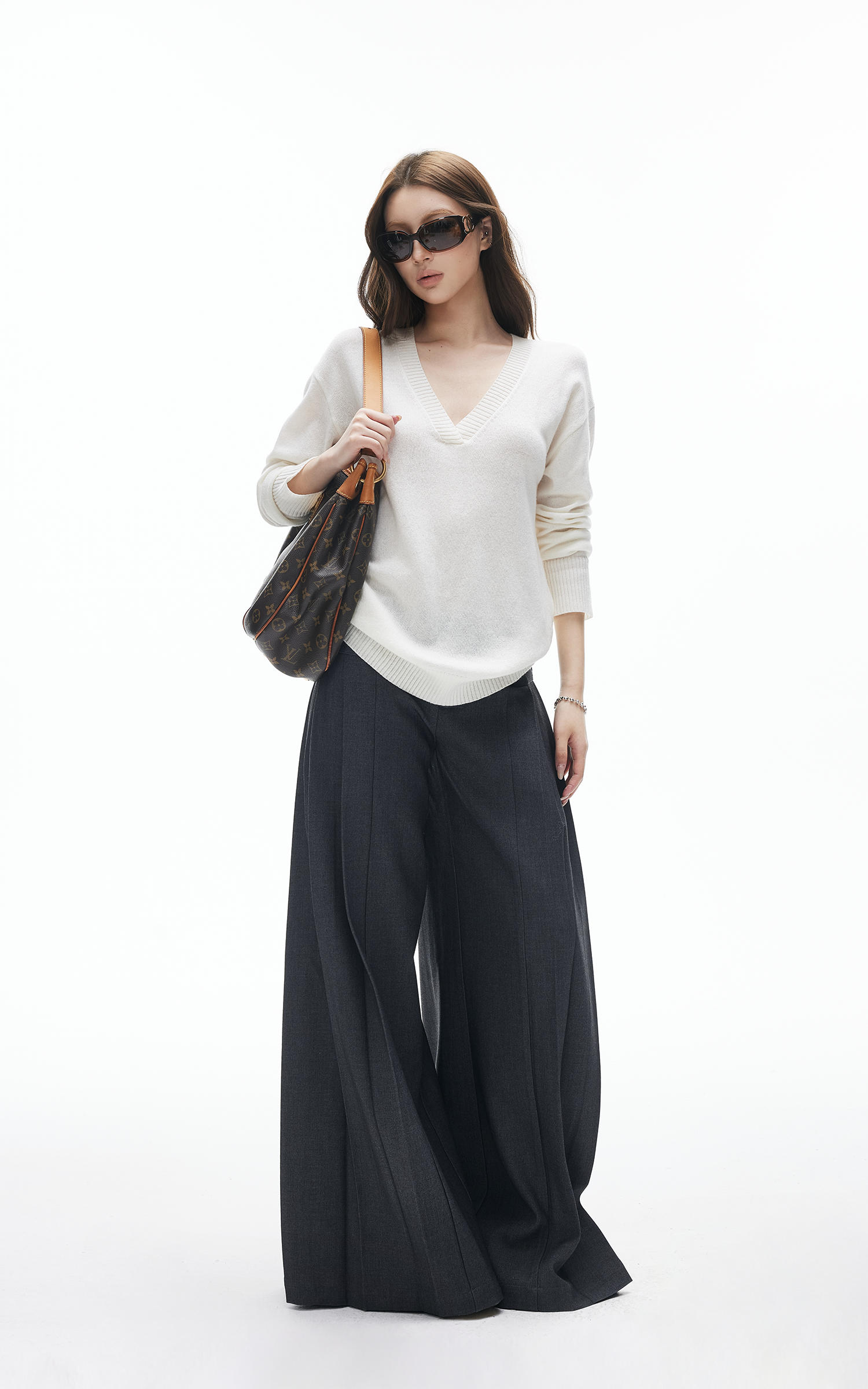 IAMXIAA High-Waisted Fluid Wide-Leg Trousers