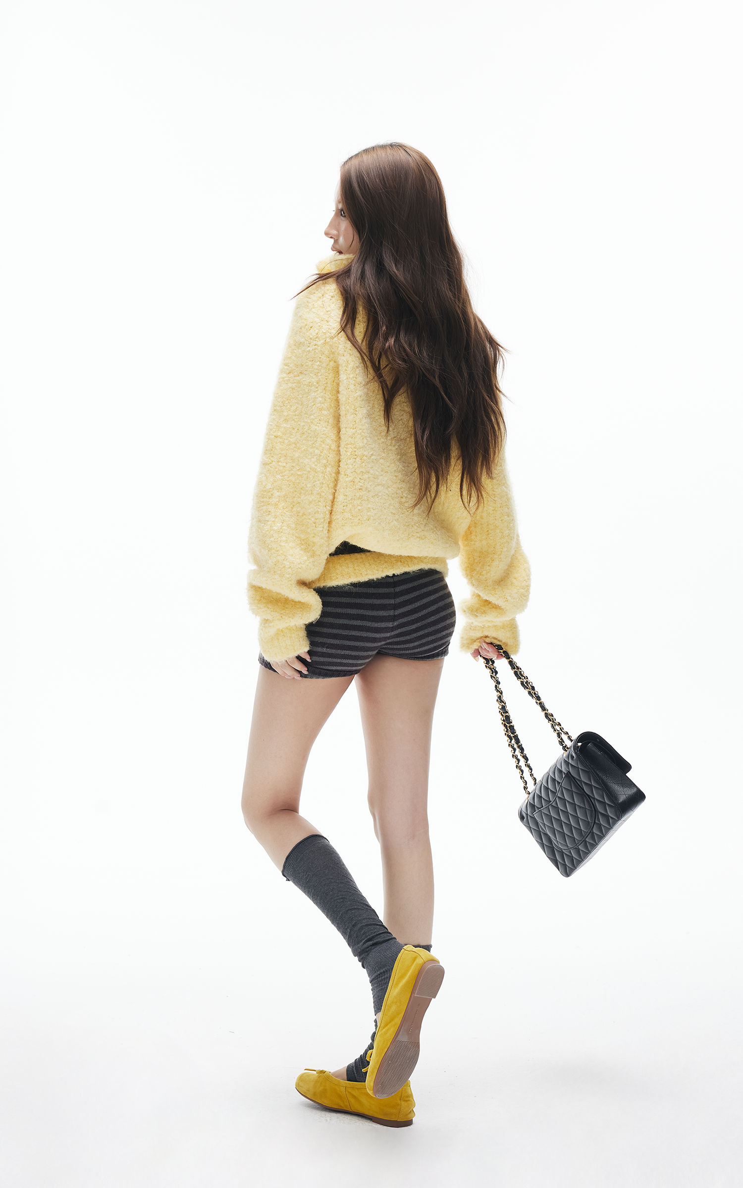 IAMXIAA Striped Knit Low-Rise Shorts