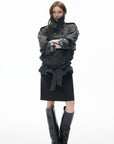 IAMXIAA Veste trench vintage à double boutonnage et col montant