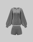 WARDEN EDGE Cable Knit Sweater & Shorts Set with Matching Leg Warmers