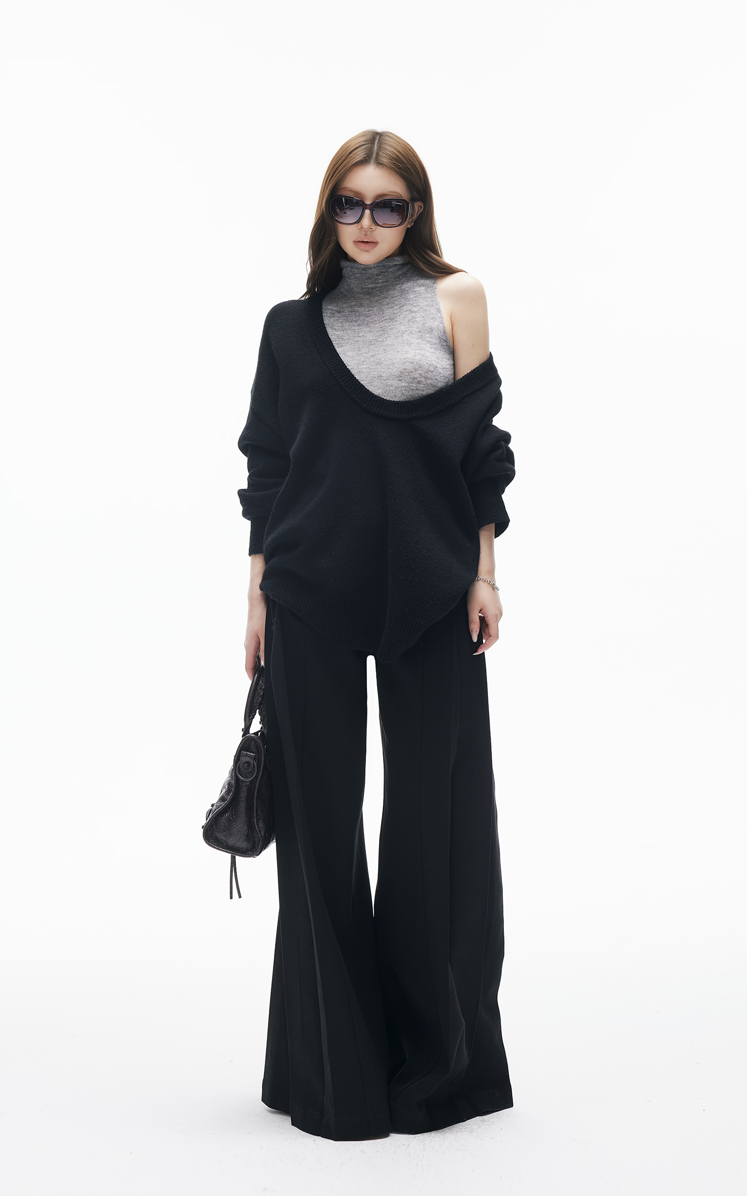 IAMXIAA High-Waisted Fluid Wide-Leg Trousers