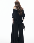 IAMXIAA High-Waisted Fluid Wide-Leg Trousers