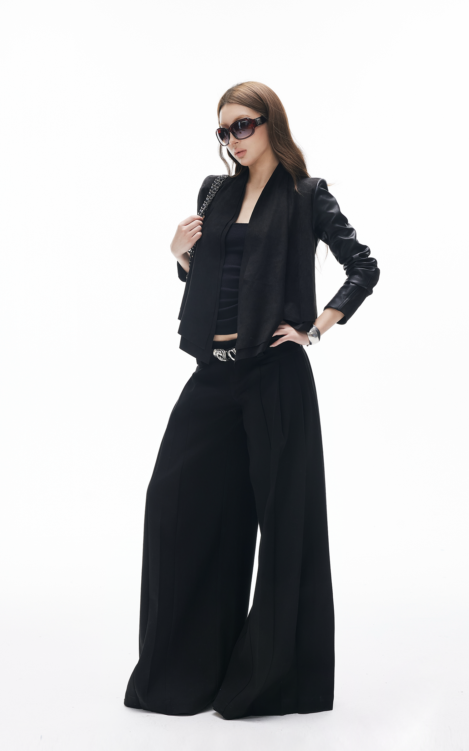 IAMXIAA High-Waisted Fluid Wide-Leg Trousers