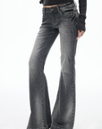 IAMXIAA Vintage Washed Grey Flared Denim Jeans