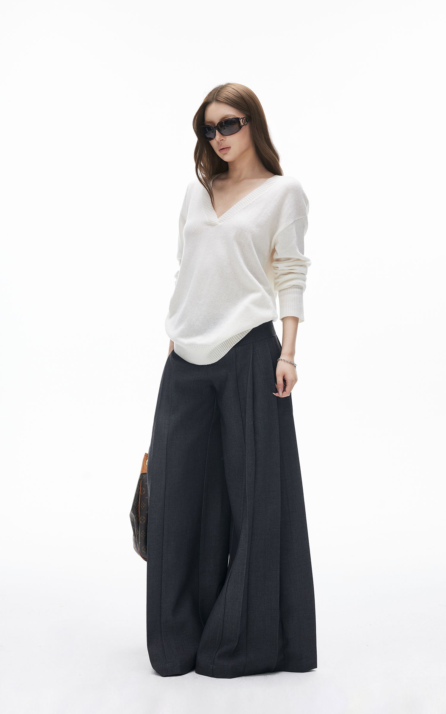 IAMXIAA High-Waisted Fluid Wide-Leg Trousers