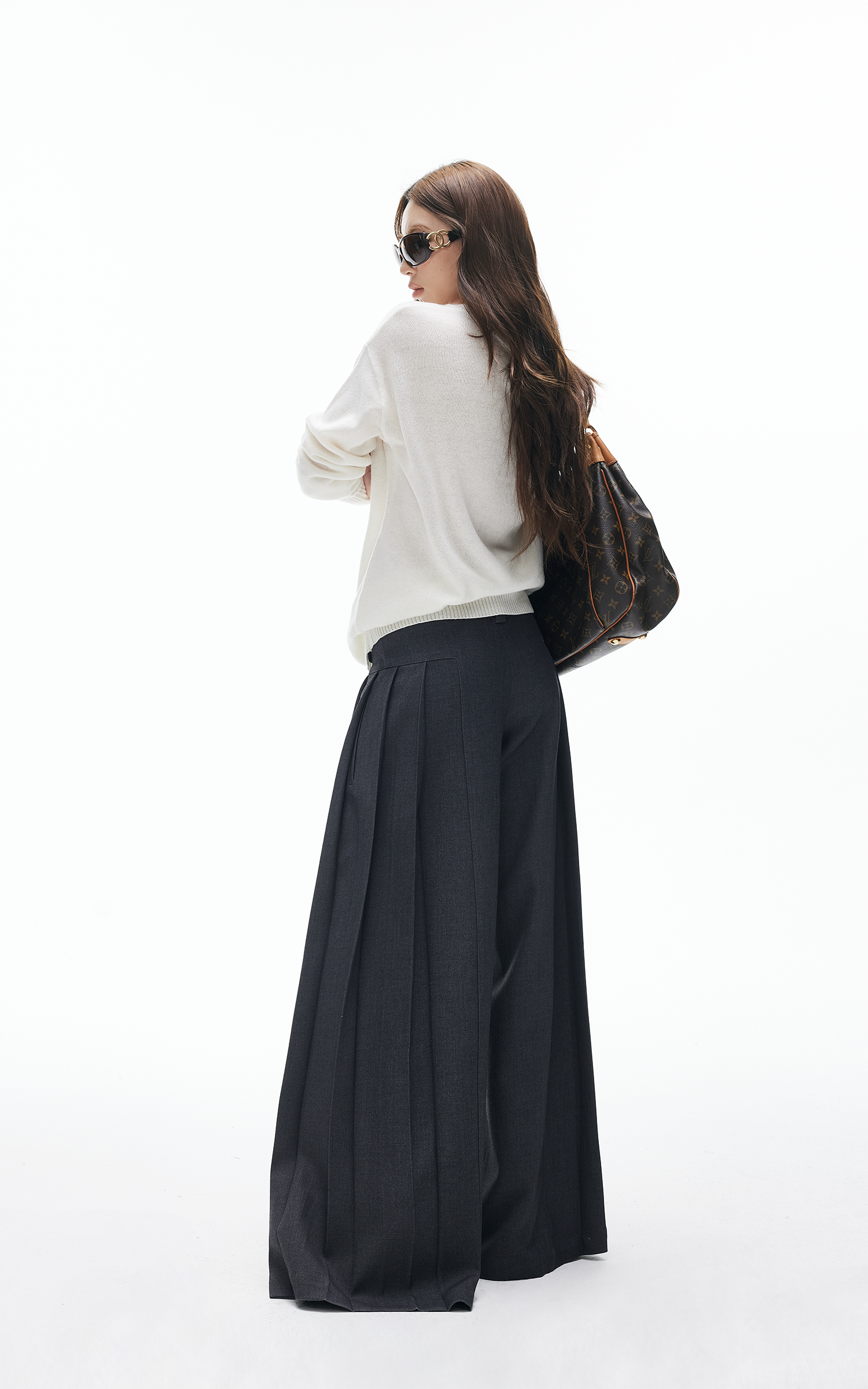 IAMXIAA High-Waisted Fluid Wide-Leg Trousers