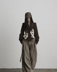 DOINDULGE Sculpted Collar Embroidered Fitted Jacket