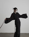 DOINDULGE Deconstructed Wrap Jacquard Long Knit