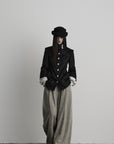 DOINDULGE Pleated Wide-Leg Trousers