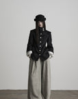 DOINDULGE Pleated Wide-Leg Trousers