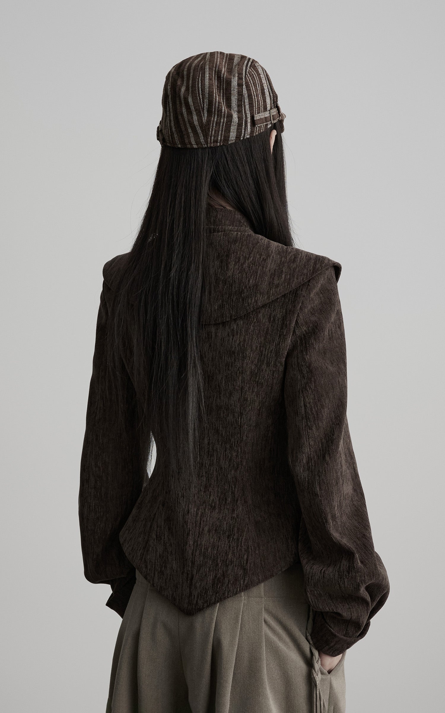 DOINDULGE Braided-Tie High-Waisted Wide-Leg Trousers