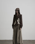 DOINDULGE Sculpted Collar Embroidered Fitted Jacket