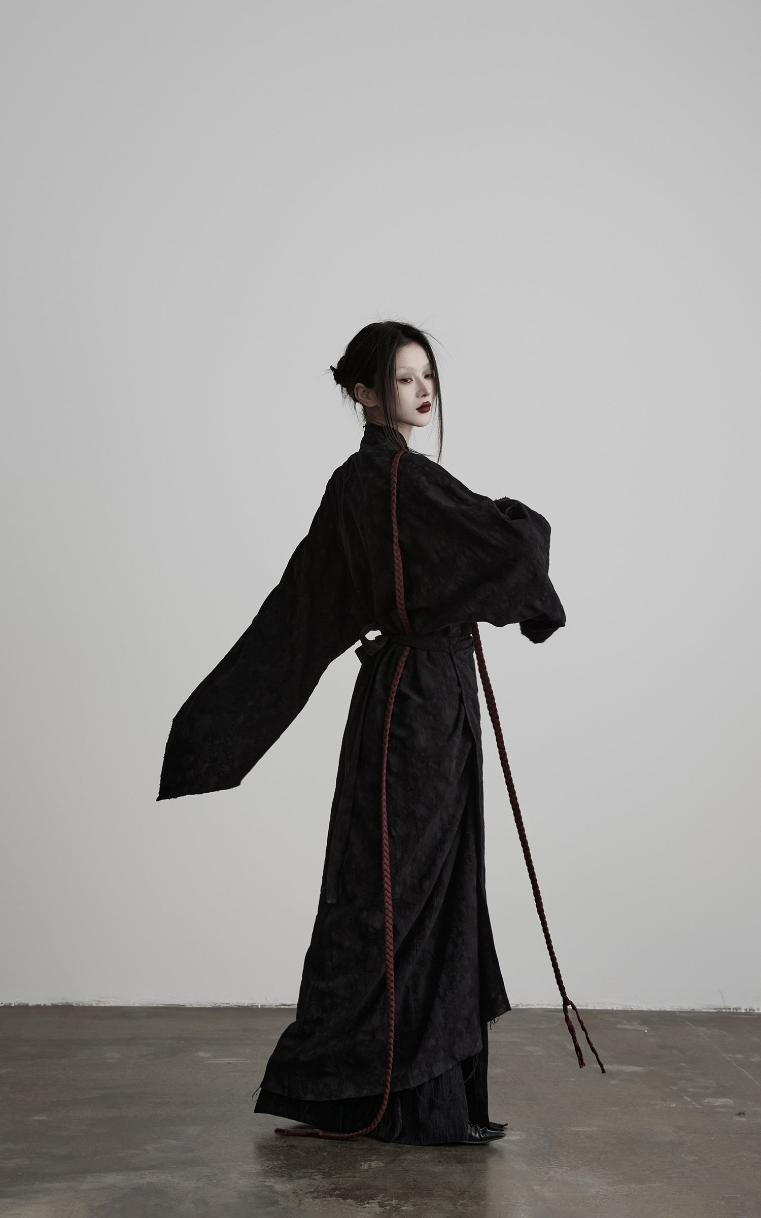 DOINDULGE Deconstructed Wrap Jacquard Long Knit