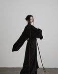 DOINDULGE Deconstructed Wrap Jacquard Long Knit