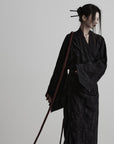 DOINDULGE Deconstructed Wrap Jacquard Long Knit