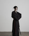 DOINDULGE Deconstructed Wrap Jacquard Long Knit