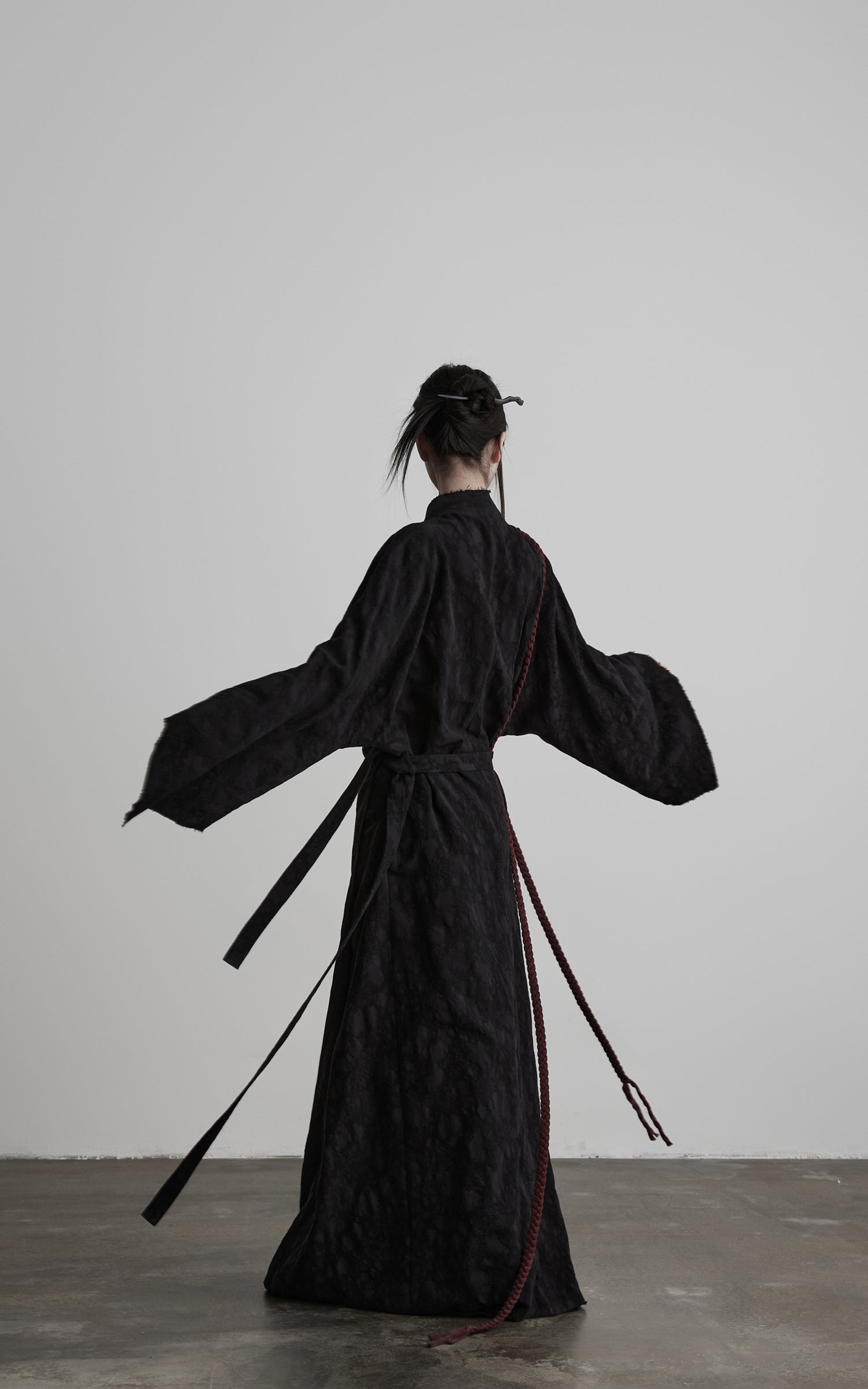DOINDULGE Deconstructed Wrap Jacquard Long Knit