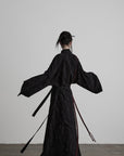 DOINDULGE Deconstructed Wrap Jacquard Long Knit