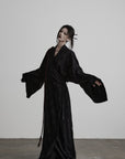 DOINDULGE Deconstructed Wrap Jacquard Long Knit