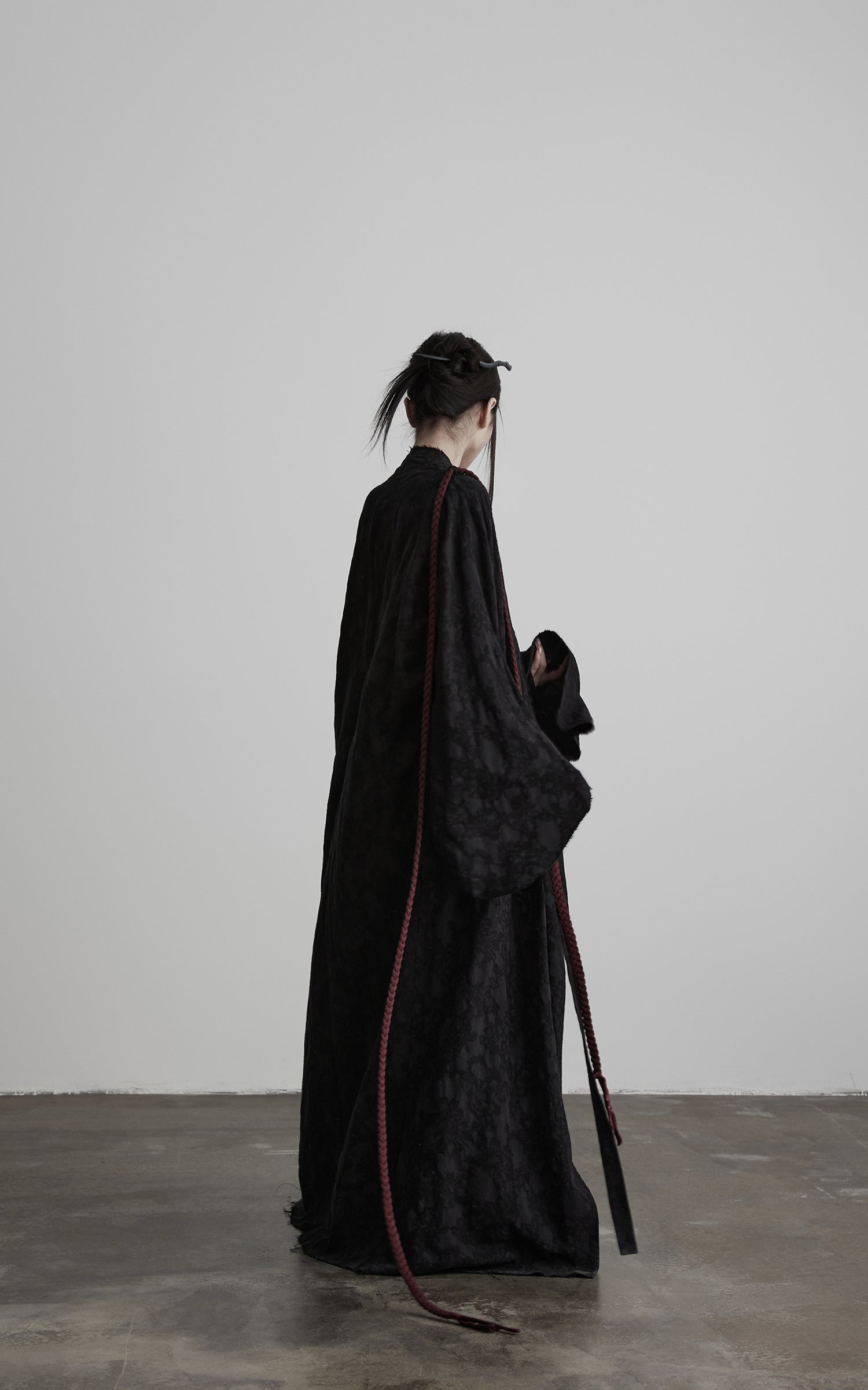 DOINDULGE Deconstructed Wrap Jacquard Long Knit