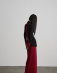 DOINDULGE Asymmetric Textured Panel Maxi Skirt with Fringe Detail