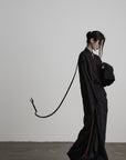 DOINDULGE Deconstructed Wrap Jacquard Long Knit
