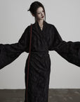 DOINDULGE Deconstructed Wrap Jacquard Long Knit
