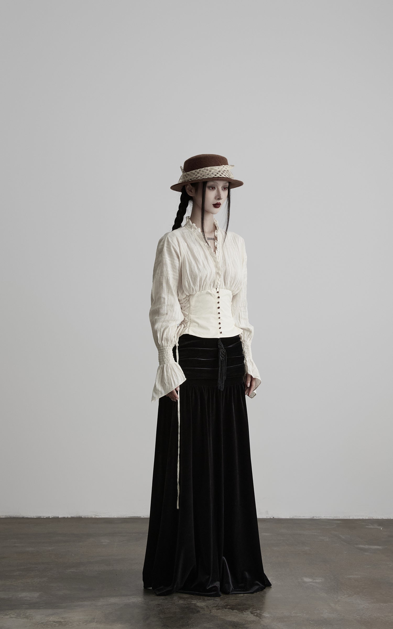 DOINDULGE Structured Corset-Panel Ruched Shirt