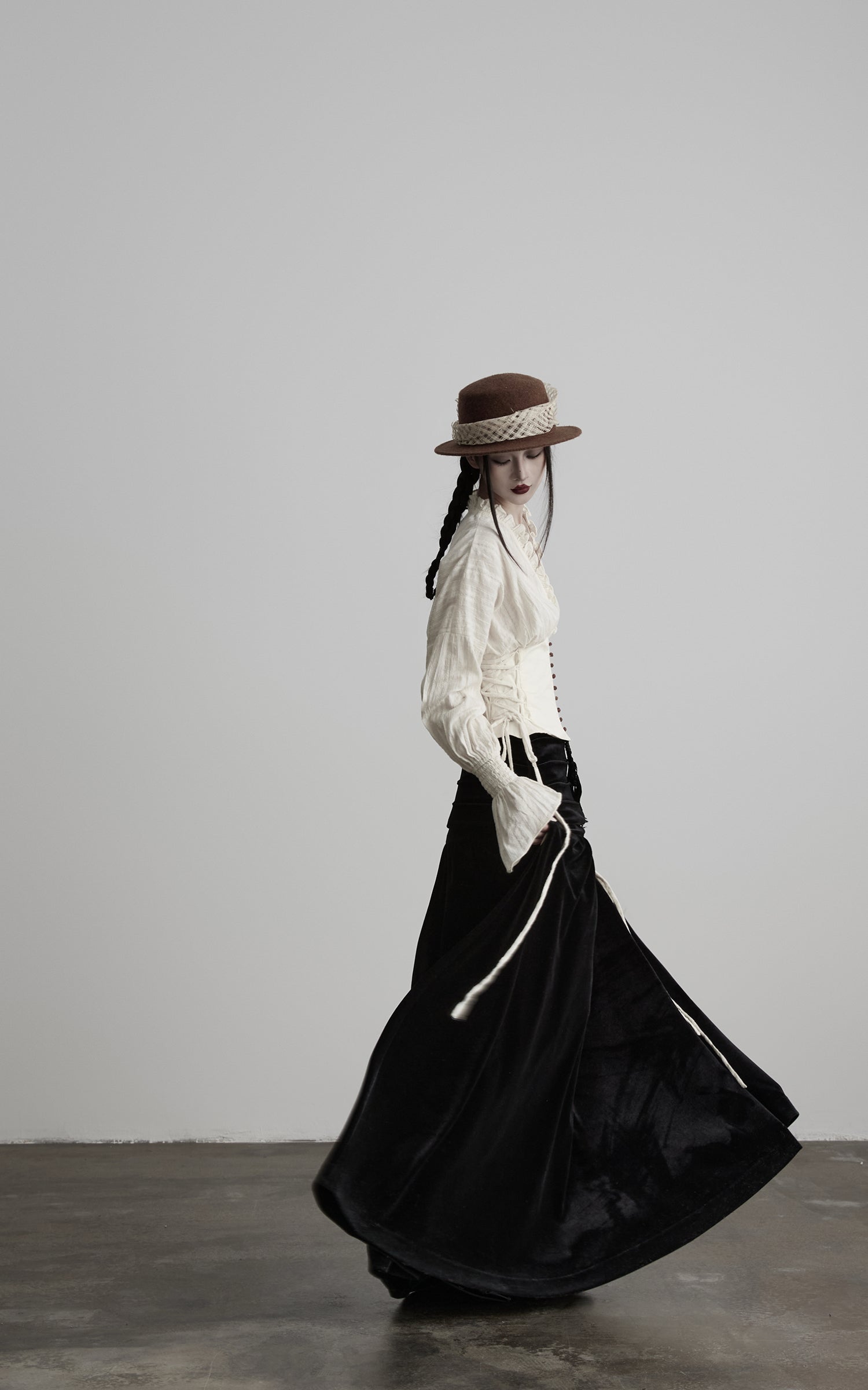 DOINDULGE Structured Corset-Panel Ruched Shirt