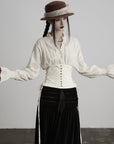DOINDULGE Structured Corset-Panel Ruched Shirt
