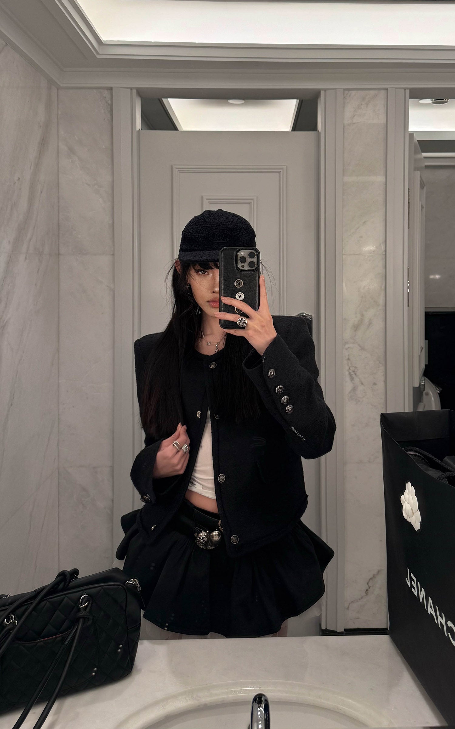 WARDEN EDGE 레이어드 튤 패널 미니 스커트