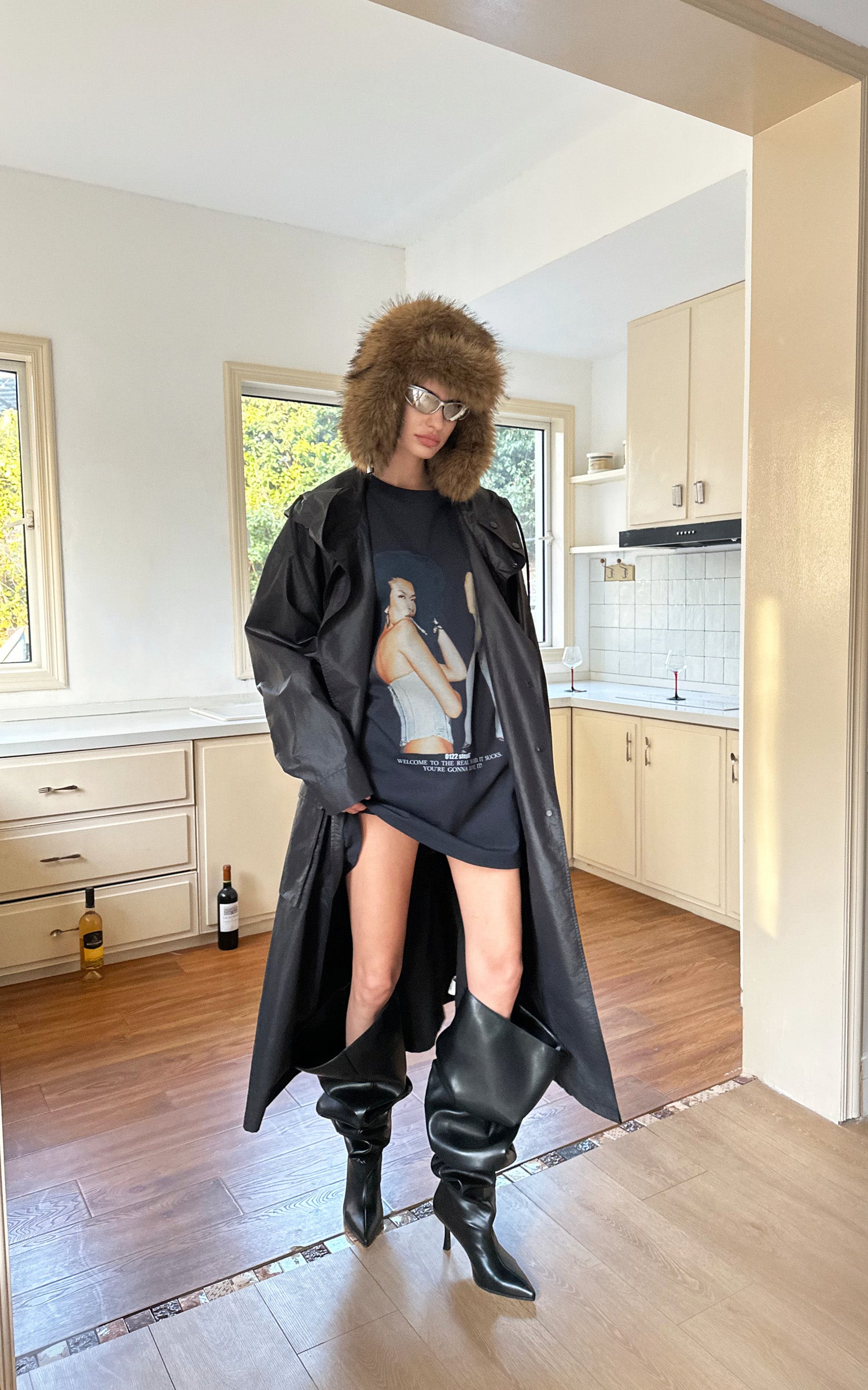 0122STEPLL Robe T-shirt oversize à imprimé Graphic Muse