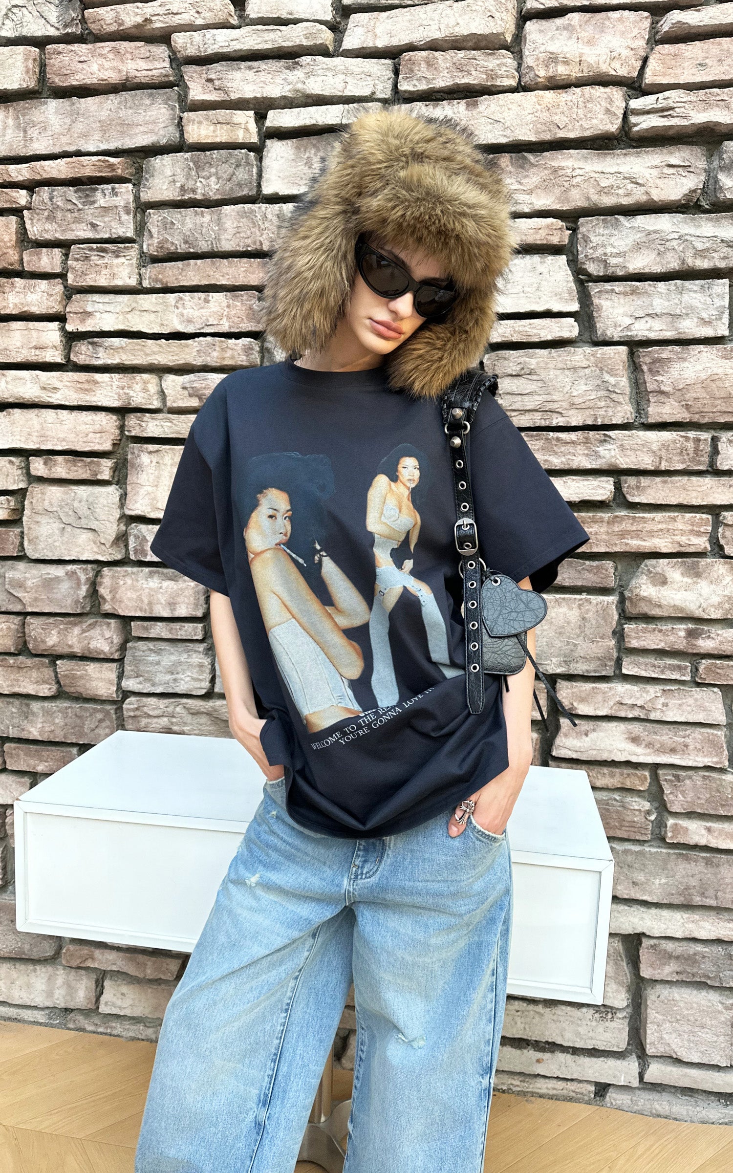 0122STEPLL Robe T-shirt oversize à imprimé Graphic Muse