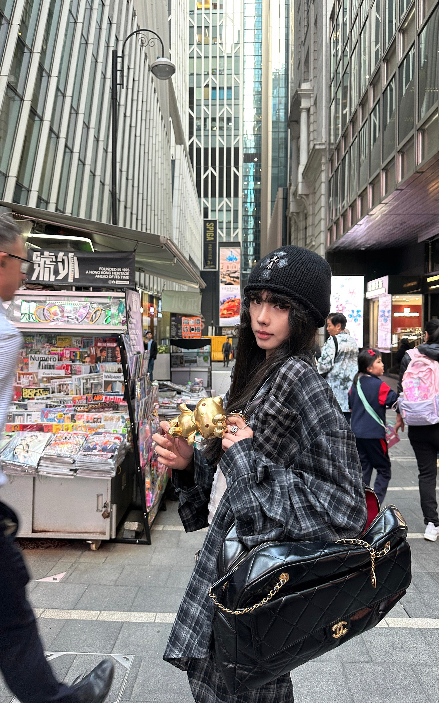 WARDEN EDGE 패치워크 체크 릴랙스핏 셔츠