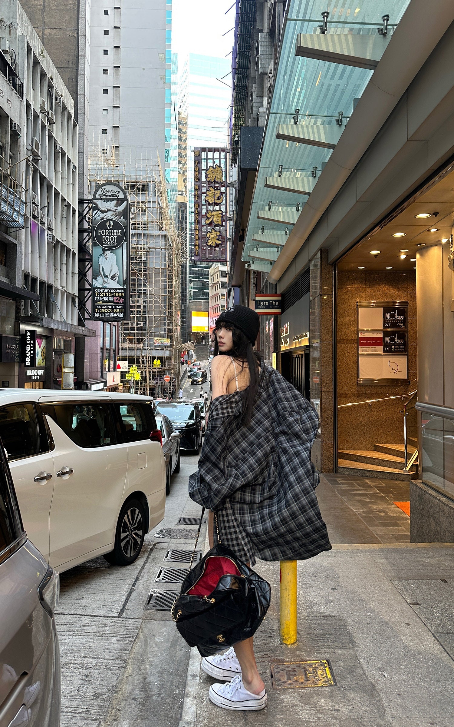 WARDEN EDGE 패치워크 체크 릴랙스핏 셔츠