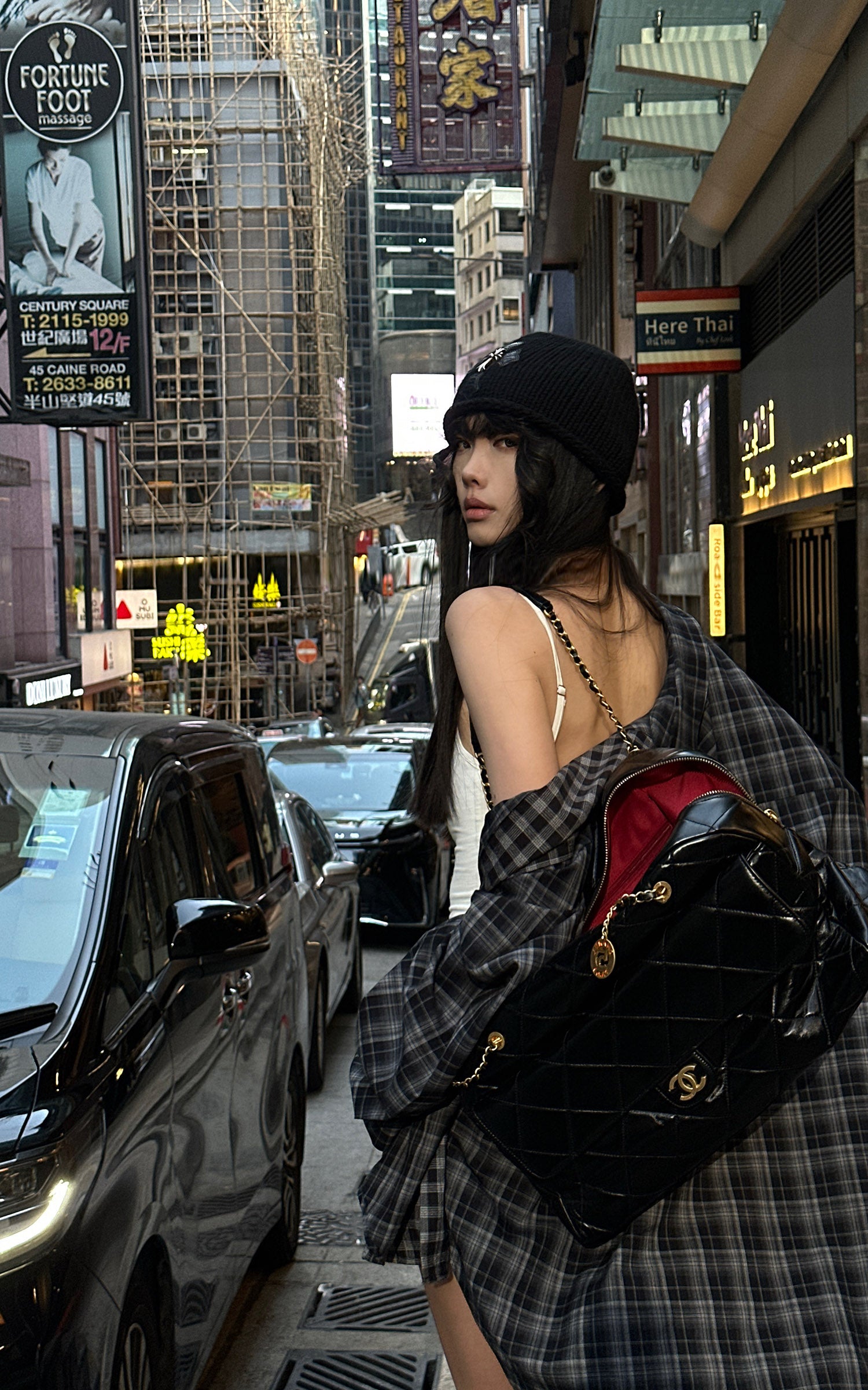 WARDEN EDGE 패치워크 체크 릴랙스핏 셔츠