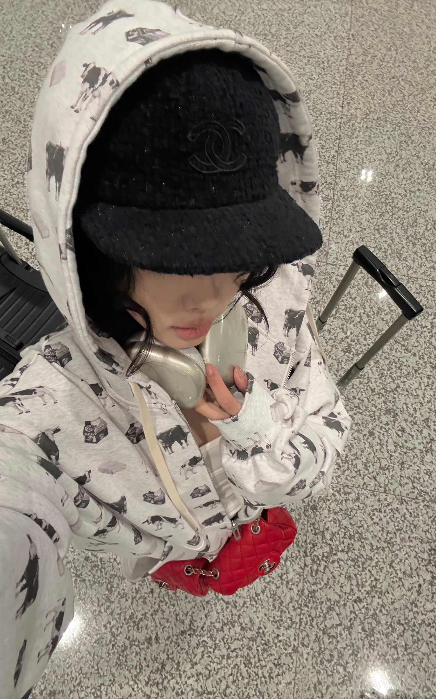 WARDEN EDGE 올오버 프린트 후드 재킷 &amp;amp; 와이드 스웨트팬츠 세트