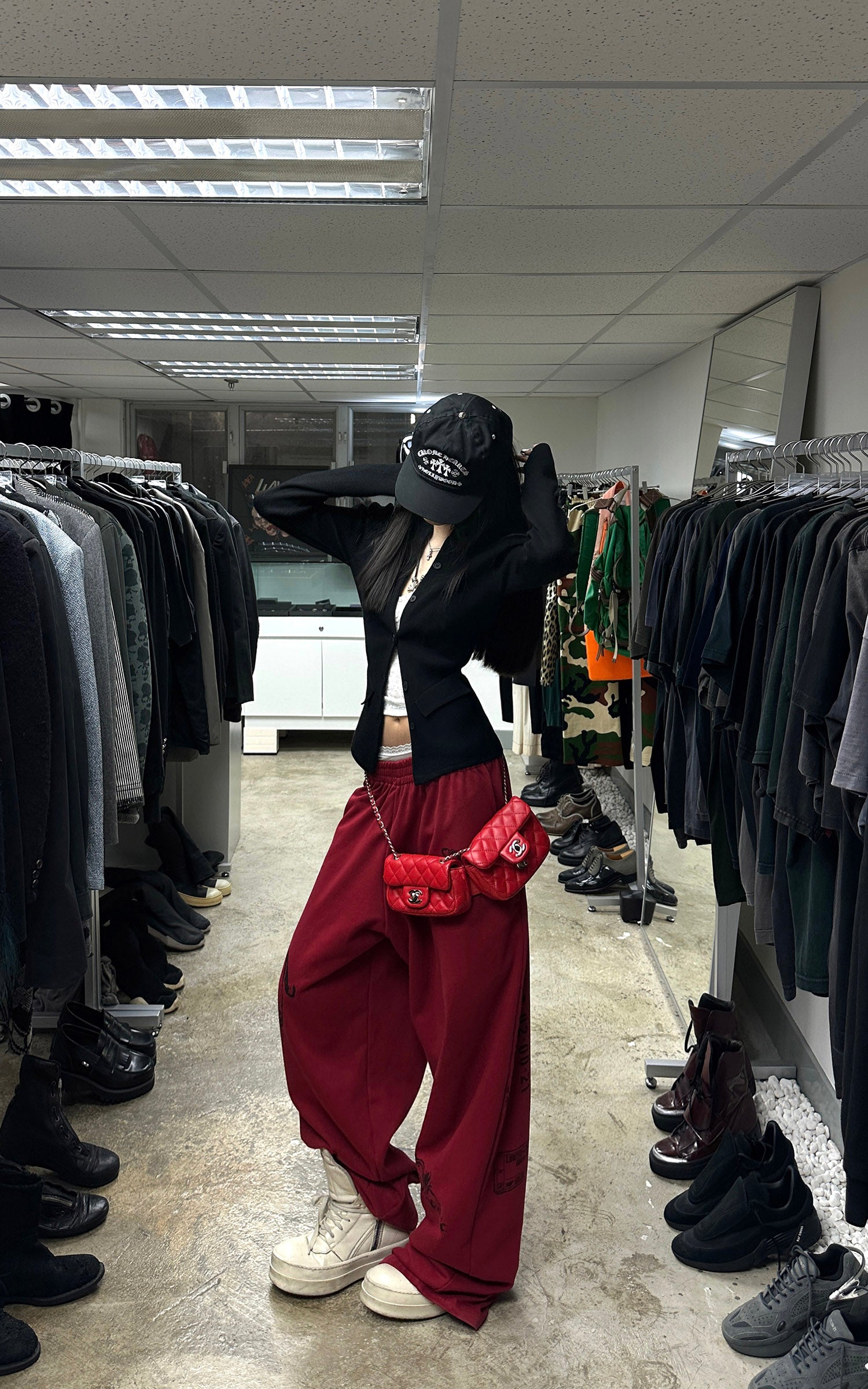 WARDEN EDGE Vintage Graphic Wide-Leg Sweatpants