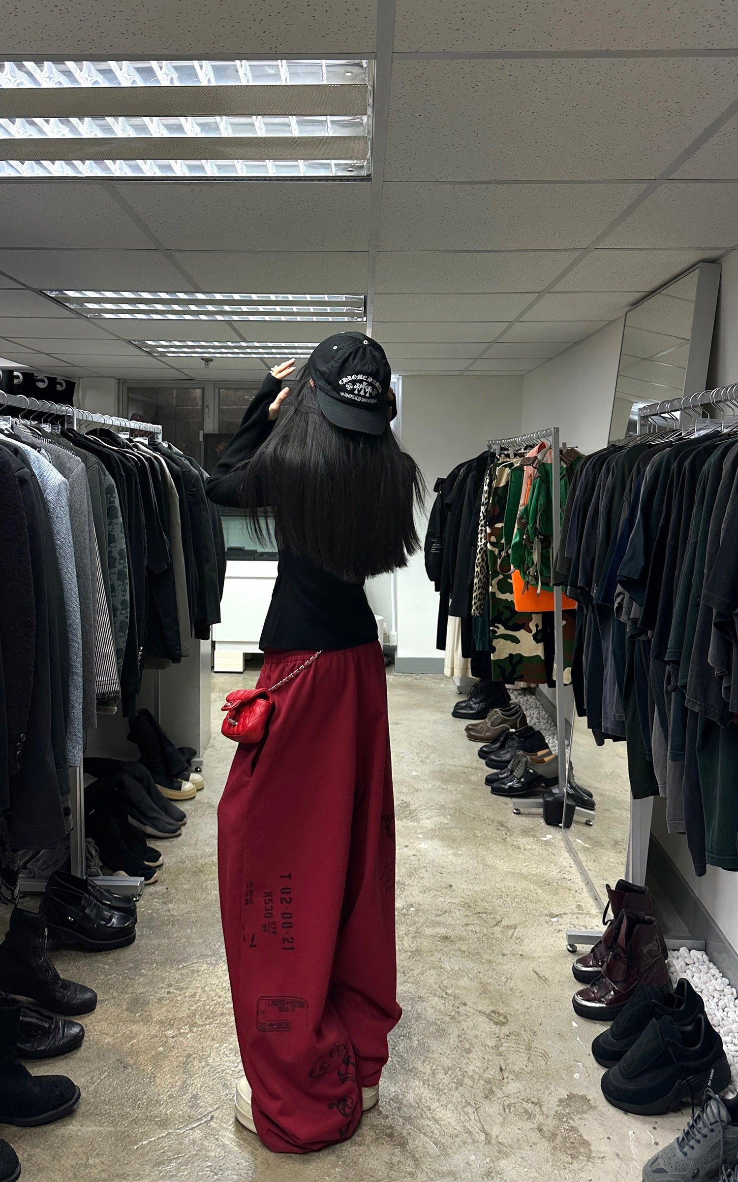 WARDEN EDGE Vintage Graphic Wide-Leg Sweatpants