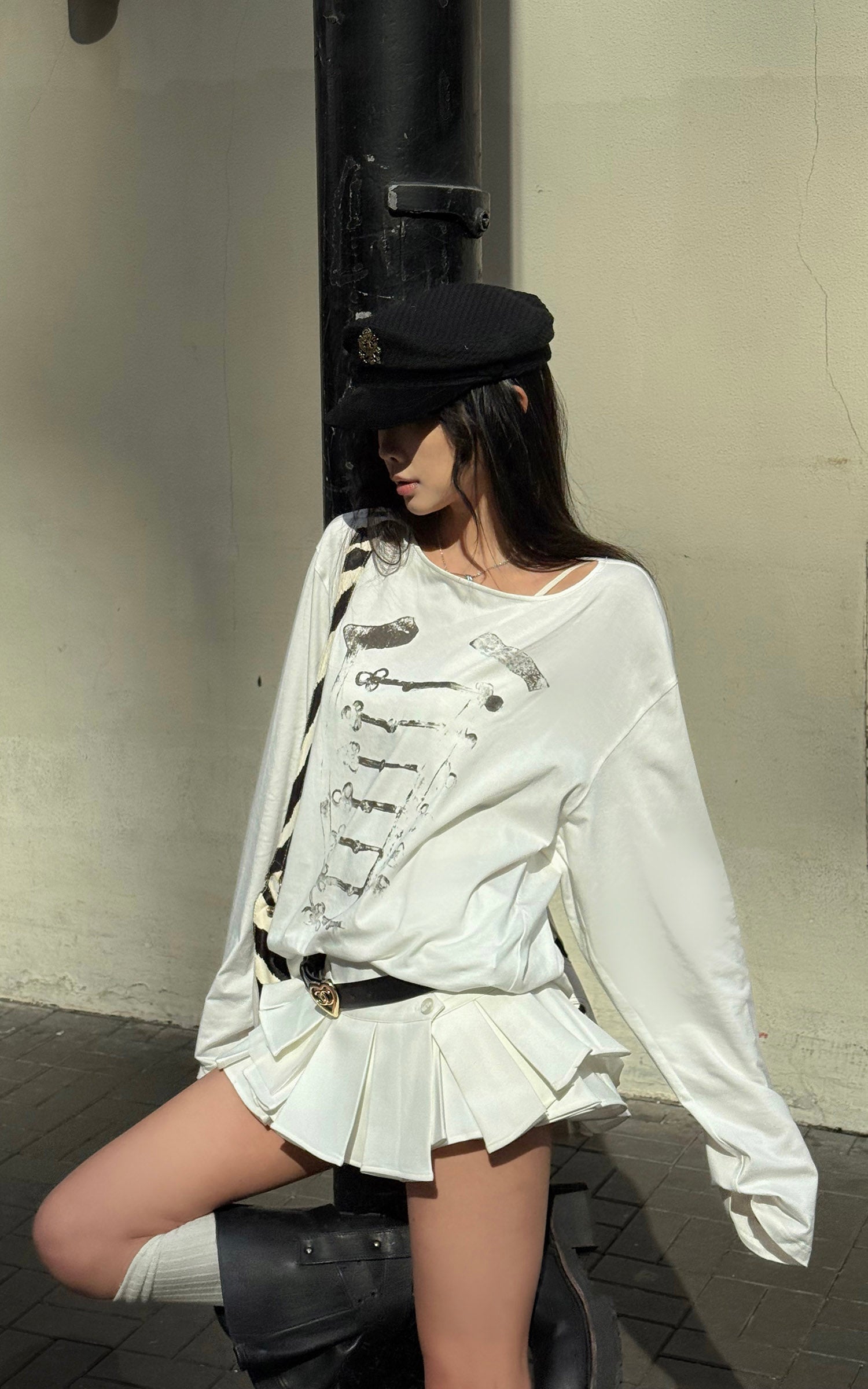 WARDEN EDGE Low-Rise Layered Pleated Mini Skirt