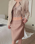Hydrae Embroidered Fitted Blazer Structured Waist Cropped Jacket Vintage Inspired Tailored Top